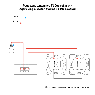 Реле одноканальное (без нейтрали) | Aqara Single Switch Module T1 (No Neutral)
