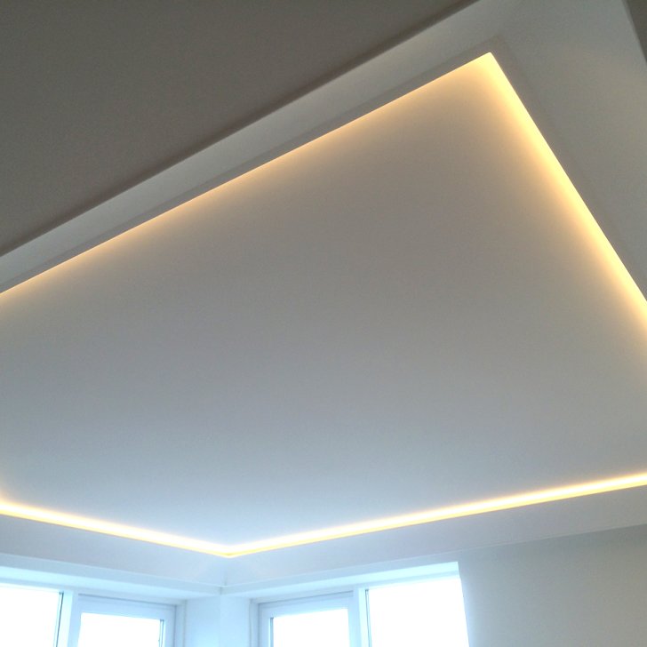 Светодиодная подсветка потолка по периметру помещения