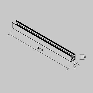Профиль 2м Exility IP накладной черный
