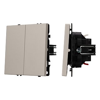 Механизм выключателя двухклавишный проходной SWT-NOBE-MKP2-SFPL-CA (230V, 10A) (Arlight, Кашемир)