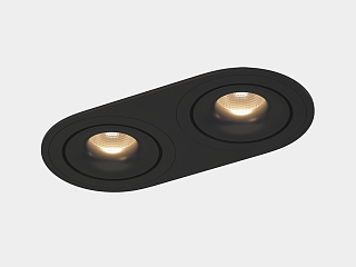 Рамка двойная для серии COMBO 1 круглая, черная, COMBO-1R2-BL