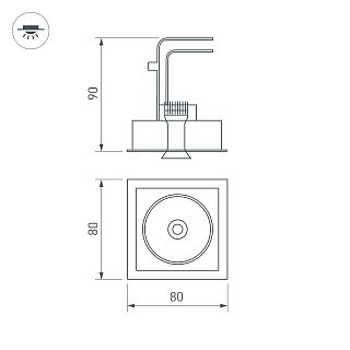 Светильник CL-SIMPLE-S80x80-9W Day4000 (BK, 45 deg) (Arlight, IP20 Металл, 3 года)