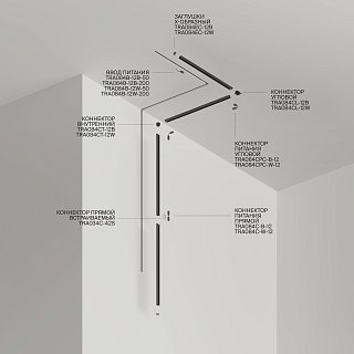 Шинопровод 2м Radity встраиваемый белый