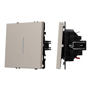 Механизм выключателя одноклавишный проходной LED SWT-NOBE-MKP1-SFPL-L-CA (230V, 10A) (Arlight, Кашемир)