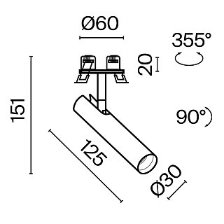 Встраиваемый светильник Focus T 3000K 6Вт 36°
