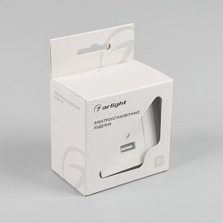 Механизм USB розетки SCT-MUAC-PL-WH-V (5V, 3A, QC4) (Arlight, -)