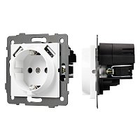 Механизм розетки с USB зарядкой SCT-MUAA-PL-WH-V (250V, 16A) (Arlight, -)
