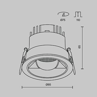 Встраиваемый светильник Parete 2700К-3000K-4000К 12Вт 36°