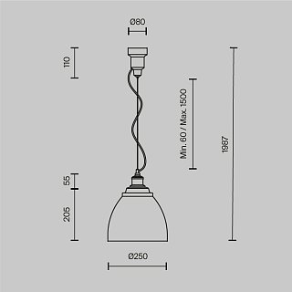 Подвесной светильник Bellevue E27х1 60Вт
