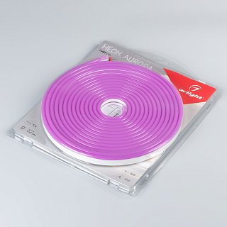 Лента герметичная AURORA-PS-A120-12x6mm 24V Purple (10 W/m, IP65, 2835, 5m) (Arlight, Силикон)