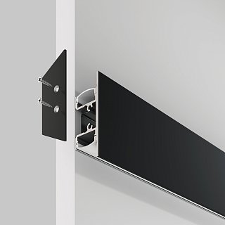 Алюминиевый профиль накладной 18×48 (Черный, 2 м), ALM-1848-B-2M