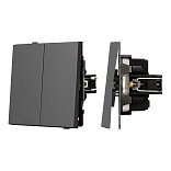 Механизм выключателя двухклавишный непроходной SWT-TENDO-MK02-SFPL-GR (230V, 10A) (Arlight, -)