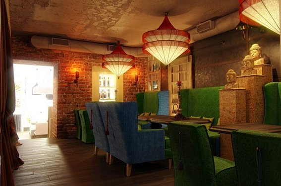 Оформление освещения ресторана «KLEVER CAFE» с помощью светодиодов