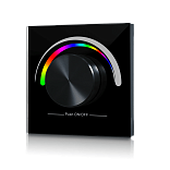 Радио панель W-RGB (B) встраиваемая в стену с валкодером на 1 зону  для RGB ленты, черная, W-RGB-B