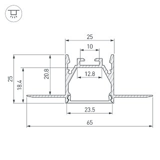 Профиль LINIA25-FANTOM-2000 ANOD (Arlight, Алюминий)