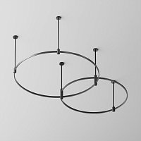 Готовая конструкция круглая двухровневая D800мм + D650мм на жестких подвесах Medium без без светильников и блока питания, черный