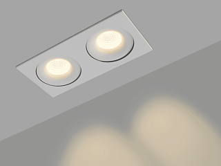 Корпус светильника потолочный встраиваемый  наклонно-поворотный, COMBO-2S2-WH, Белый, IP20, COMBO-2S2-WH