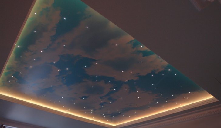 Светодиодная подсветка многоуровневого потолка и эффект 