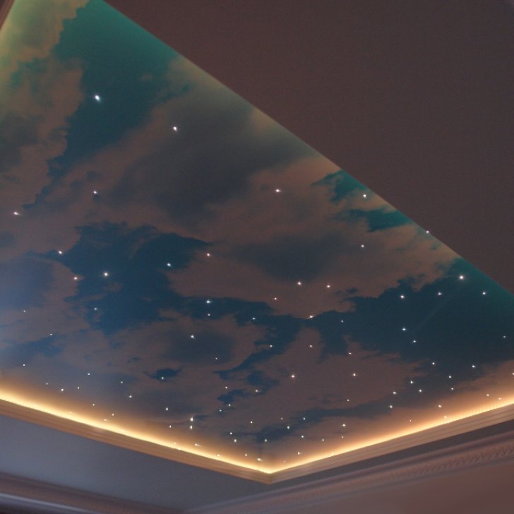 Светодиодная подсветка многоуровневого потолка и эффект 