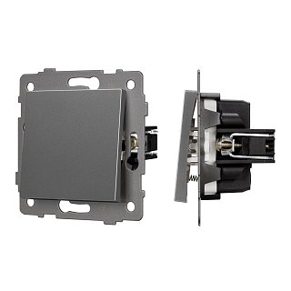 Механизм выключателя одноклавишный самовозвратный SWT-MKR1-PL-GR-V (250V, 10A) (Arlight, -)