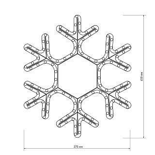 Фигура ARD-SNOWFLAKE-M7-450x375-108LED Warm (230V, 6.5W) (Ardecoled, IP65)