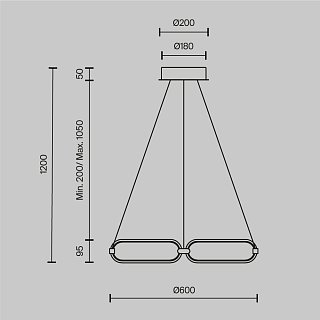 Подвесной светильник Chain 3000K 50Вт