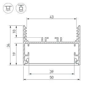 Профиль SL-LINE-5035-2000 ANOD (Arlight, Алюминий)