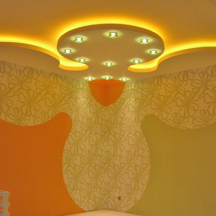 Детская со светодиодной подсветкой и точечными светильниками