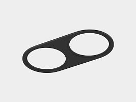 Рамка двойная для серии COMBO 4, круглая, черная, COMBO-4R2-BL