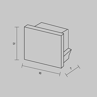 Комплект заглушек (для профиля 16×12) 10 шт., ALM-005-B-EC 642022