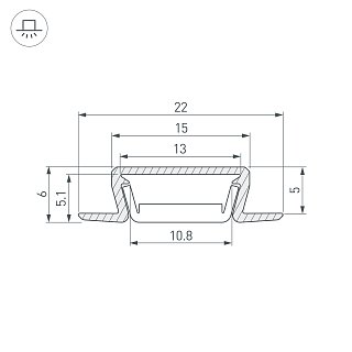 Профиль MIC-FS-2000 ANOD BLACK (Arlight, Алюминий)