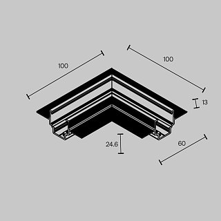 Коннектор угловой Exility для встраиваемого низкопрофильного шинопровода