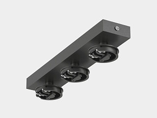 Крепление сменное М13 для светильников MINI VILLY, поворотное накладное тройное, цвет Черный, MINI-VL-M13-BL