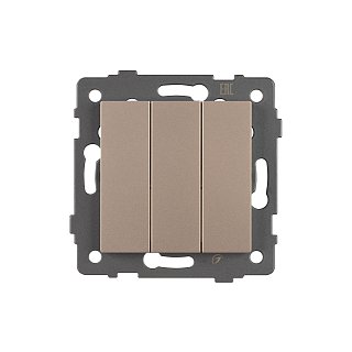 Механизм выключателя трехклавишный непроходной SWT-MK03-PL-GD-V (250V, 10A) (Arlight, -)