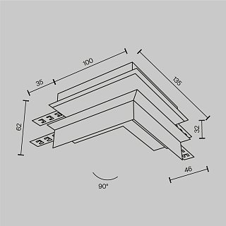 Коннектор внешний Exility встраиваемый под ГКЛ 9,5мм, белый