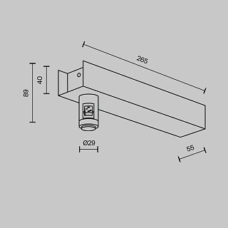 Основание настенное  Wall для блока питания с вводом питания Flarity платина