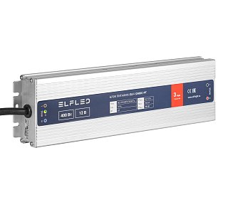 Блок питания герметичный компактный ELF, 12В, 400Вт, металл, IP67