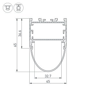 Профиль ARH-LINE-B-3652-2000 ANOD (Arlight, Алюминий)