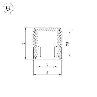 Профиль с экраном SL-MINI-8-2000 ANOD+OPAL (Arlight, Алюминий)