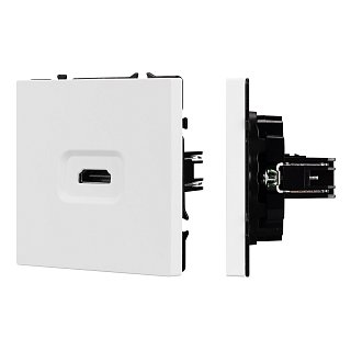Механизм HDMI розетки SCT-NOBE-MHD1-SFPL-WH (Arlight, Белый кварц)