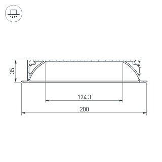 Профиль с экраном ARH-POWER-W200-F-2000 ANOD (Arlight, Алюминий)