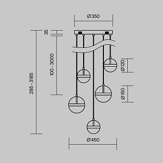 Подвесной светильник Area 3000К 58Вт