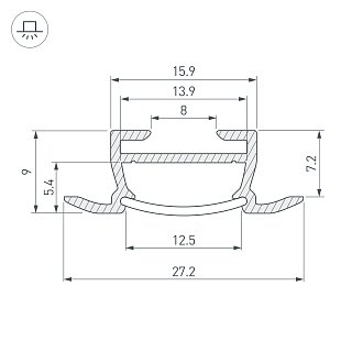 Профиль TK-F-2000 (CT) ANOD (Arlight, Алюминий)