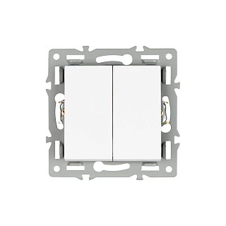 Механизм выключателя двухклавишный непроходной SWT-MK02-PL-WH (250V, 16A) (Arlight, -)