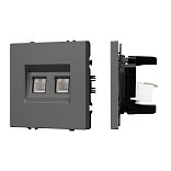 Механизм сдвоенной компьютерной розетки SCT-NOBE-MPC2-SFPL-GR (RJ-45, CAT6) (Arlight, -)