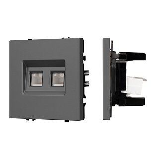Механизм сдвоенной компьютерной розетки SCT-NOBE-MPC2-SFPL-GR (RJ-45, CAT6) (Arlight, -)