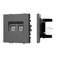 Механизм сдвоенной компьютерной розетки SCT-NOBE-MPC2-SFPL-GR (RJ-45, CAT6) (Arlight, -)