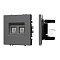Механизм сдвоенной компьютерной розетки SCT-NOBE-MPC2-SFPL-GR (RJ-45, CAT6) (Arlight, Серый базальт)