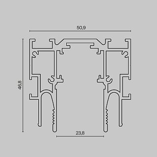 Шинопровод для монтажа в натяжной потолок Exility ClipLine, 2м, черный