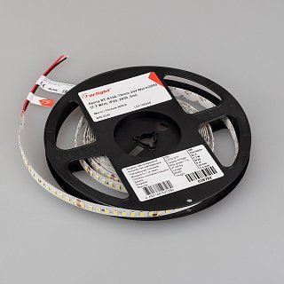 Светодиодная лента RT-A144-10mm 24V Warm3000 (7.7 W/m, IP20, 2835, 5m) (Arlight, высок.эфф.200 лм/Вт)